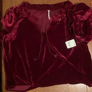 Free People. Terese velvet top. M/L. Tags on.